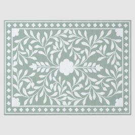 Papel De Seda Sage Green Traditional Bone Inlay Decoupage Paper