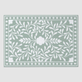 Papel De Seda Sage Green Traditional Bone Inlay Decoupage Paper 