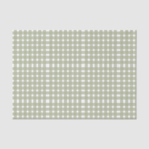 Papel De Seda Sage Green White Gingham Patterno