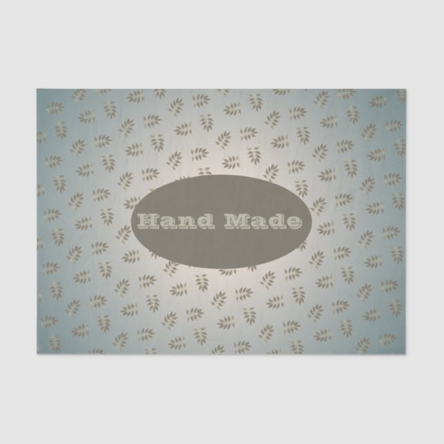 Papel De Seda Sage Greenery Leaf Made ou Obrigado (Frente )