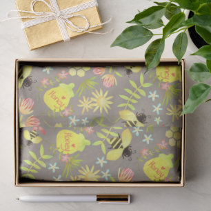 Papel De Seda Sage Verde Abelha Melífera
