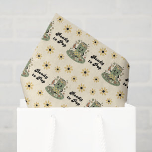 Papel De Seda Sage Verde Moderno Daisy Groovy Ela Está Pronta pa