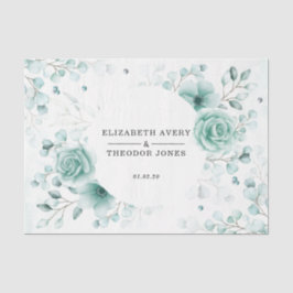 Papel De Seda Sage Verdes personalizadas Casamento Floral
