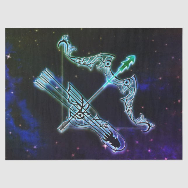 Papel De Seda sagitário, o arqueiro do lenço zodíaco (Frente )