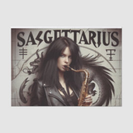 Papel De Seda Sagitário Zodiac Musico Saxofone Dissociação Sagit