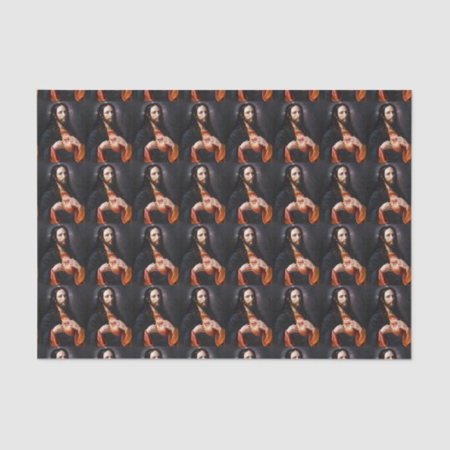 Papel De Seda Sagrado Coração do Cristo (Frente )