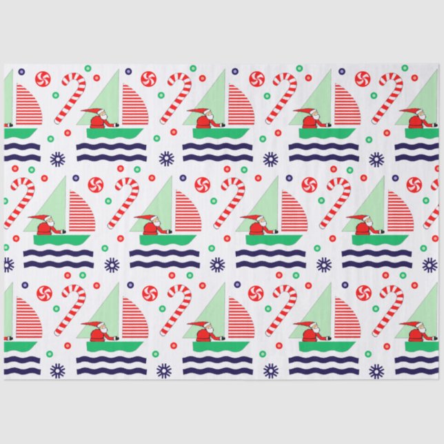 Papel De Seda Sailing Nautical Christmas Holiday Gift (Frente )