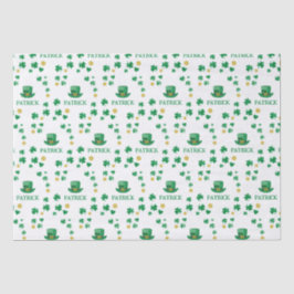 Papel De Seda Saint Patricks Leprechaun Clover Personalizado