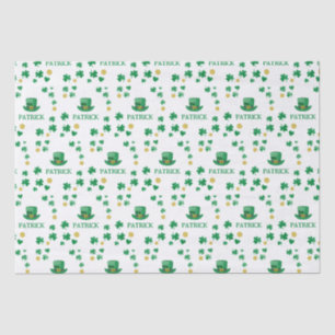 Papel De Seda Saint Patricks Leprechaun Clover Personalizado