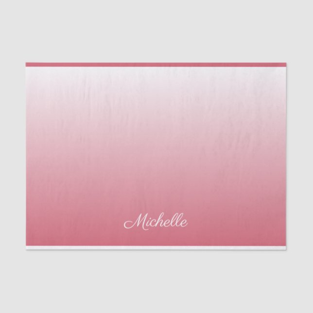 Papel De Seda Salmão-verde-preto personalizado, rosa (Frente )
