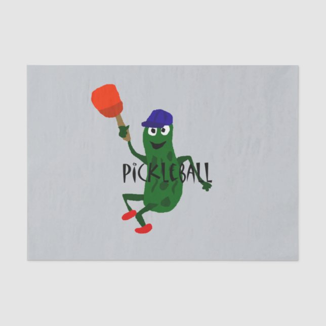 Papel De Seda Salmoura engraçada que joga Pickleball (Frente )