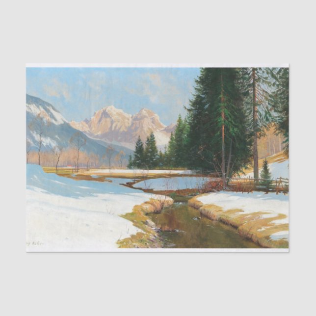 Papel De Seda Salzburger Alps-View, Desligamento do inverno (Frente )