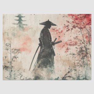 Papel De Seda Samurai Silencioso Floresta Carmesim (1)
