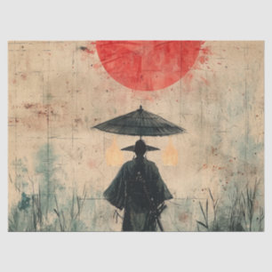 Papel De Seda Samurai Silencioso Floresta Carmesim (2)