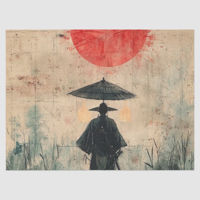 Papel De Seda Samurai Silencioso Floresta Carmesim (2) (Frente )