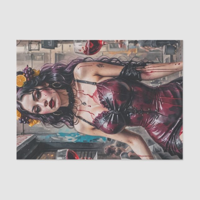 Papel De Seda Sangria Siren Decoupage Paper (Frente )