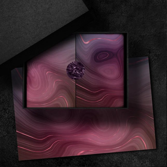 Papel De Seda Sangria Strata | Moody Pink e Purple Luxe Agate (Criador carregado)