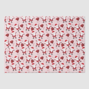 Papel De Seda Santa Claus Candy Canes Padrão Vermelho