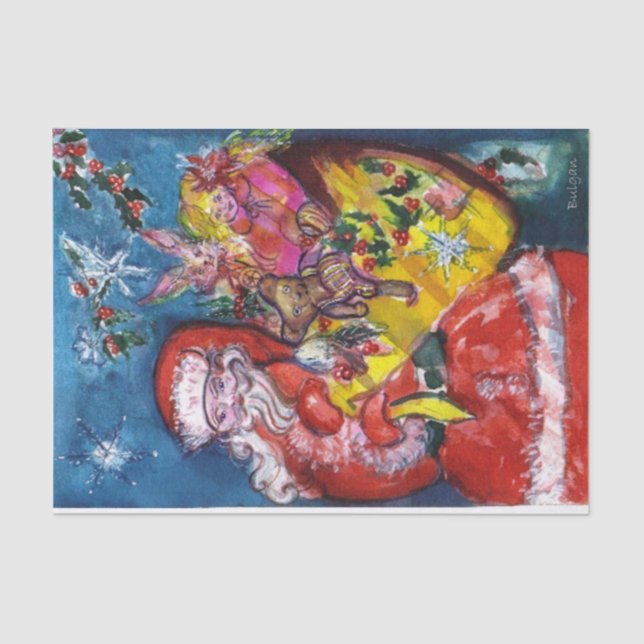 PAPEL DE SEDA SANTA CLAUS COM PRESENTES DE NATAL (Frente )