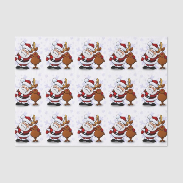 PAPEL DE SEDA SANTA CLAUS E RUDOLPH (Frente )