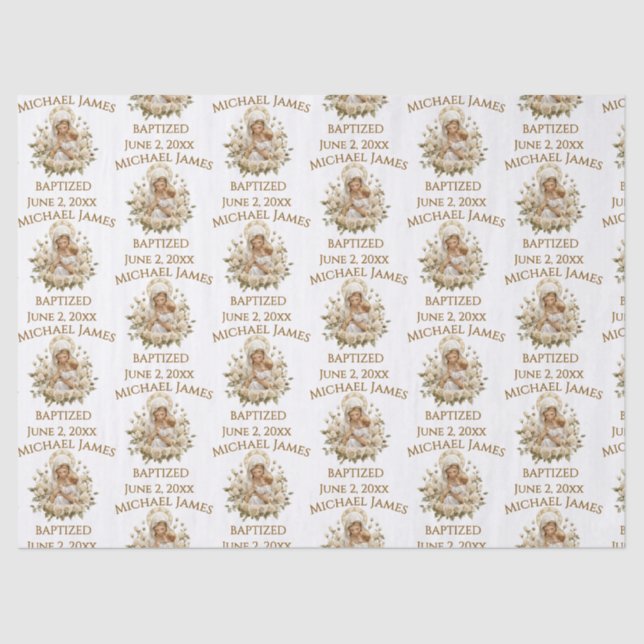 Papel De Seda Santa Maria com Jesus Cristo Batismo (Frente )