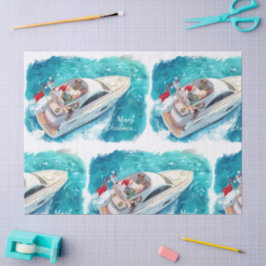 Papel De Seda Santa Sailing – Tropical Christmas by the Sea