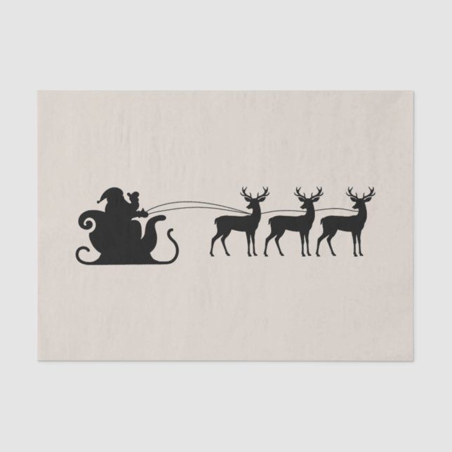 Papel De Seda Santa sleigh reindeer (Frente )