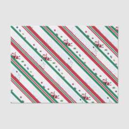 Papel De Seda Santa & Snowman Christmas Stripes