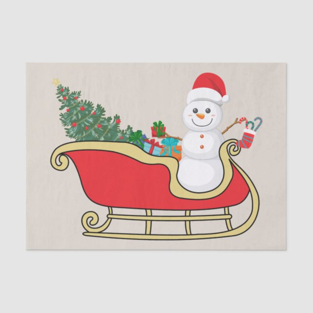 Papel De Seda Santa snowman distributing gifts (Frente )