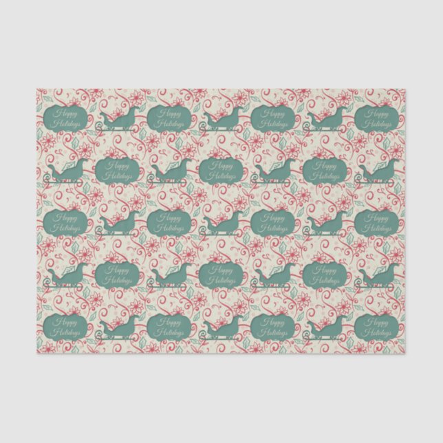 Papel De Seda Santas Sleigh Cutout Feliz Feriados Floreem (Frente )