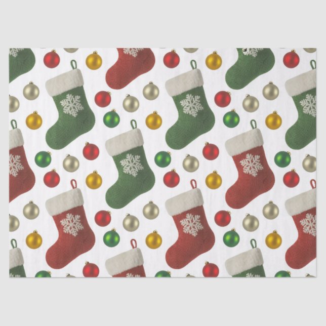 Papel De Seda Santas Stocking (Frente )