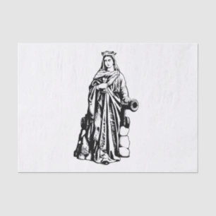 Papel De Seda Santo Barbara Virgin e mártir