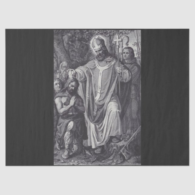 Papel De Seda Santo Boniface Inglês Benedictine monge (Frente )