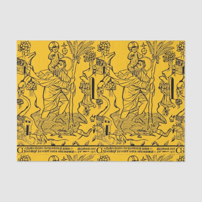 Papel De Seda Santo Cristóvão católico romano (Frente )