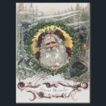 Papel De Seda Santo ERA VICTORIANO NICHOLAS CHRISTMAS<br><div class="desc">Um desenho antigo da velha Rua de Jolly,  Nick com um pano de fundo festivo de natal e uma velha tipografia.</div>
