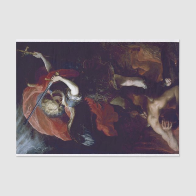 Papel De Seda Santo Michael o Arcanjo por Claudio Coello (Frente )