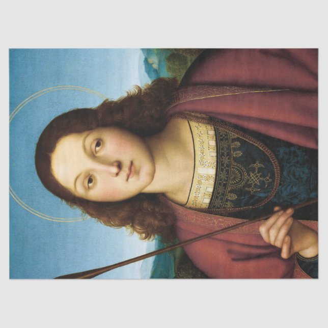 Papel De Seda Santo Sebastian, San Sebastiano por Raphael (Frente )