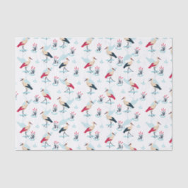 Papel De Seda Santuário de Serene Stork - Cena de Pond Elegante