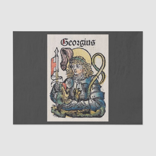 Papel De Seda São Jorge da Crônica de Nuremberg (Frente )