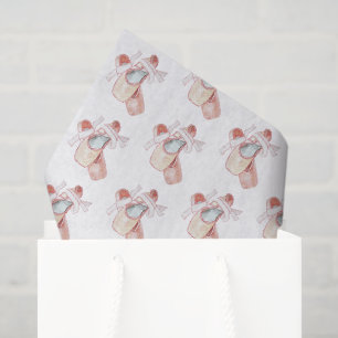 Papel De Seda Sapatilhas de Ballet Arte Dançarina Rosa Estampado