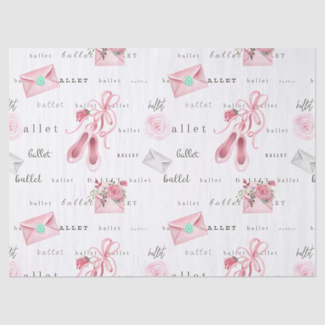 Papel De Seda Sapatilhas de Ballet Rosa (Frente )