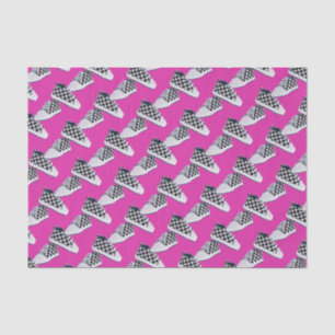 Papel De Seda Sapatilhas do bebê do tabuleiro de damas/rosa