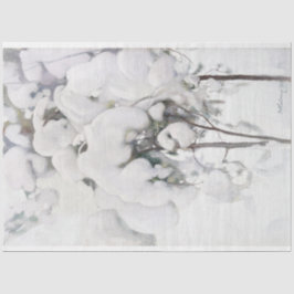 Papel De Seda Saplings (por Pekka Halonen) de pinheiro coberto p