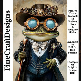 Papel De Seda Sapo Chic Antropomórfico Steampunk R4H Decoupagem