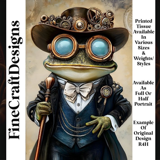 Papel De Seda Sapo Chic Antropomórfico Steampunk R4H Decoupagem (Criador carregado)