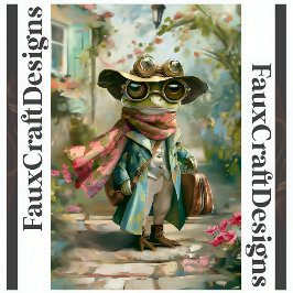 Papel De Seda Sapo de Fantasia Caprichoso Fofo Decoupage Direito