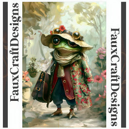 Papel De Seda Sapo de Fantasia Caprichoso Fofo Decoupage Esquerd