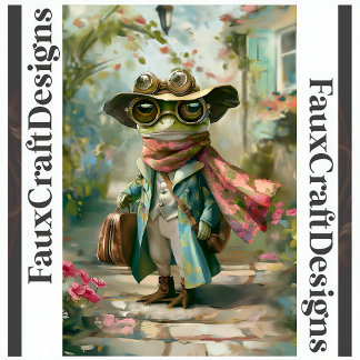 Papel De Seda Sapo de Fantasia Caprichoso Fofo Decoupage Esquerd