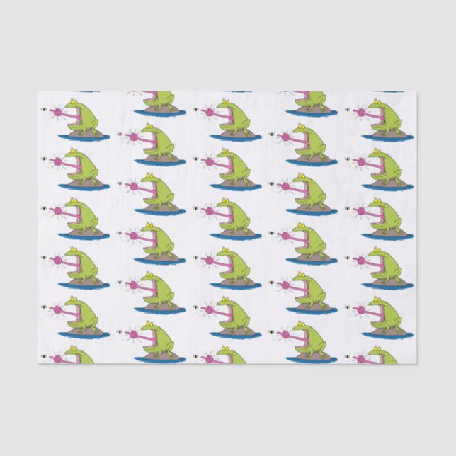 Papel De Seda Sapo engraçado e desenho animado (Frente )