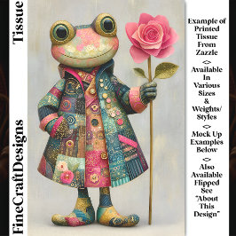 Papel De Seda Sapo Excêntrico, Casaco Colorido, Decoupage Rosa D